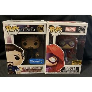 Funko Pop Marvel Lot Walmart And Hot Top Exclusive - Doctor Strange & Medusa